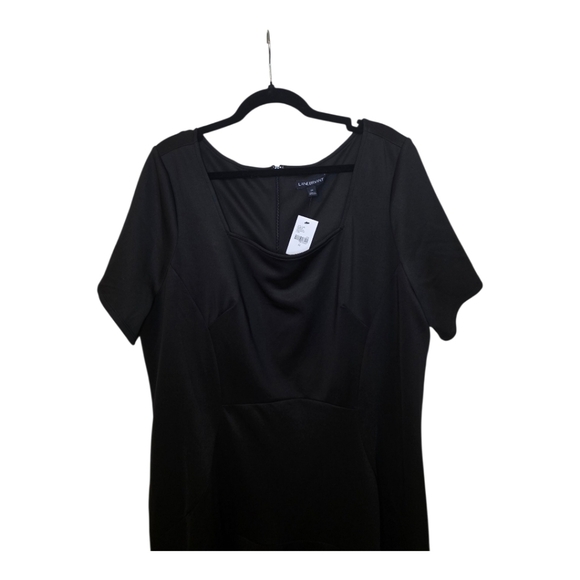 LANE BRYANT Black Square Neck Scuba Fit and Flare‎ Dress - Size 22 - Picture 4 of 12